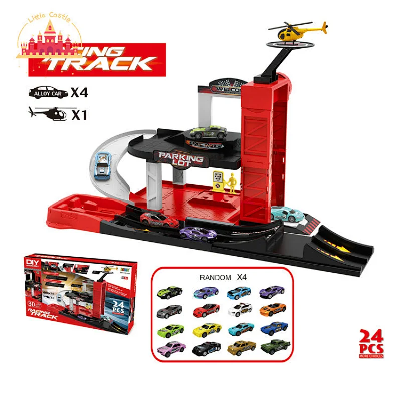 Hot Selling Assembly Plastic 24 Pcs Racing Paking Track Set For Kids SL04B001