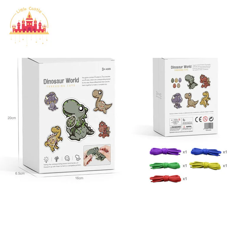 New Arrival Preschool Educational Cartoon Dinosaur Threading Toy For Kids SL11E004