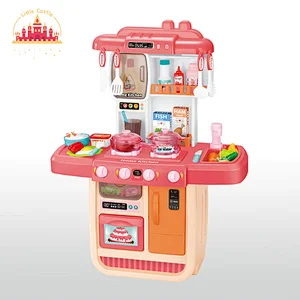 High Quality Kids Kitchen Set Toy Plastic Cooking Table With Light Music SL10C040