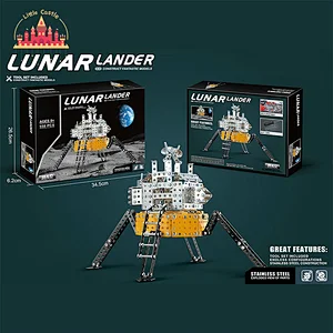 Customize DIY 3D Model 558 Pcs Metal Lunar Lander Building Blocks For Kids SL03E022