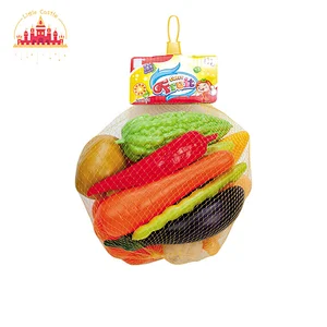 Kitchen Pretend Play 14 Pcs Plastic Fruit Vegetable Toys In Mesh Bag SL10D594