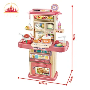Popular Kids Kitchen Play Set Plastic Spraying Cooking Table With Sound Light SL10C126