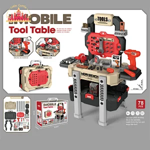 New Kids Pretend Play DIY 72 Pcs Plastic Tool Table With Electric Drill Toy SL03D003