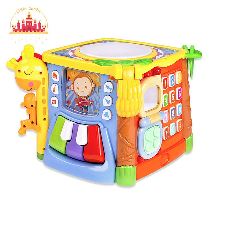 Educational Toys Hexahedron Multifunctional Baby Game Plastic Hand Drum For Kids SL12D001