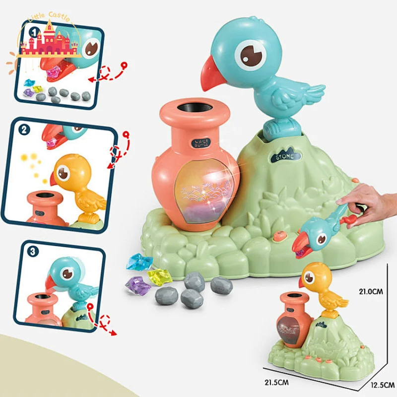 Kids Educational Plastic Electric Crow Drinking Water Toy With Lights Music SL01A008