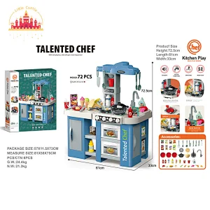 Hot Selling Kitchen Pretend Play 72 Pcs Plastic Cooking Set Toys For Kids SL10C360