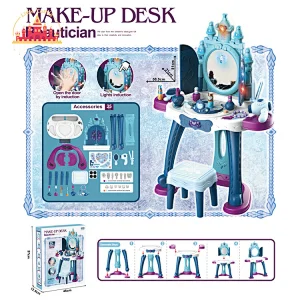 Hot Sale Kids Pretend Play 22Pcs Plastic Make Up Table With Accessories SL08H003