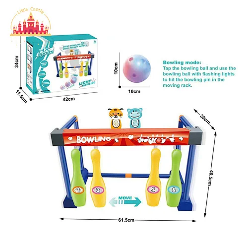 Customize Kids Indoor Outdoor Bowling Set Toy Plastic Mobile Rack With Ball SL01F238
