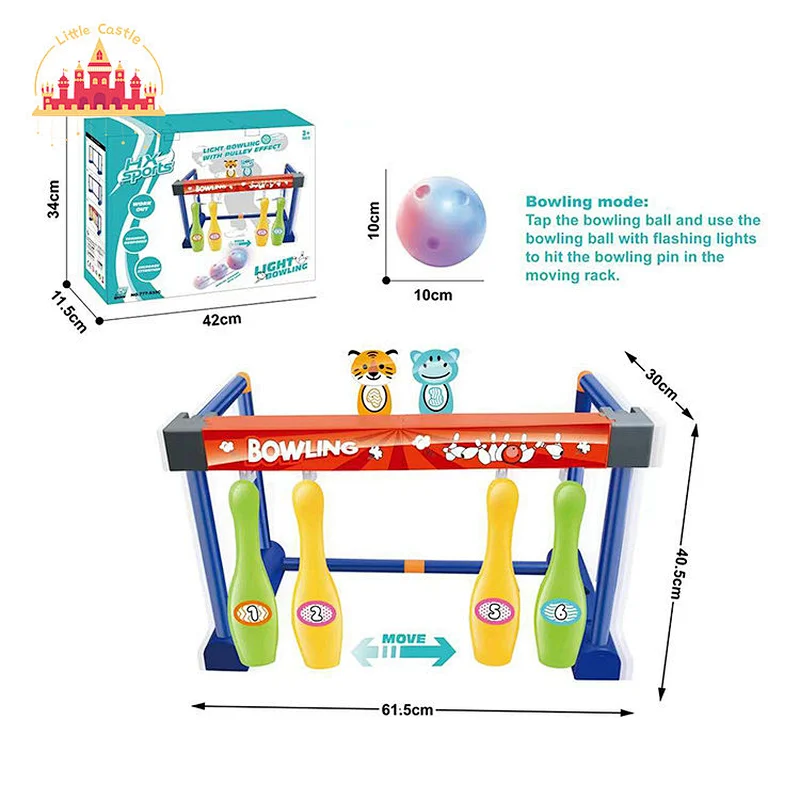 Customize Kids Indoor Outdoor Bowling Set Toy Plastic Mobile Rack With Ball SL01F238