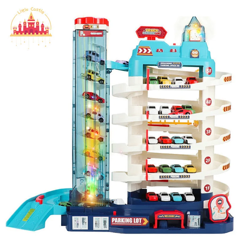 New Design Kids Multi-layer Garage Track Plastic Paking Lot Toy With Light SL04B030