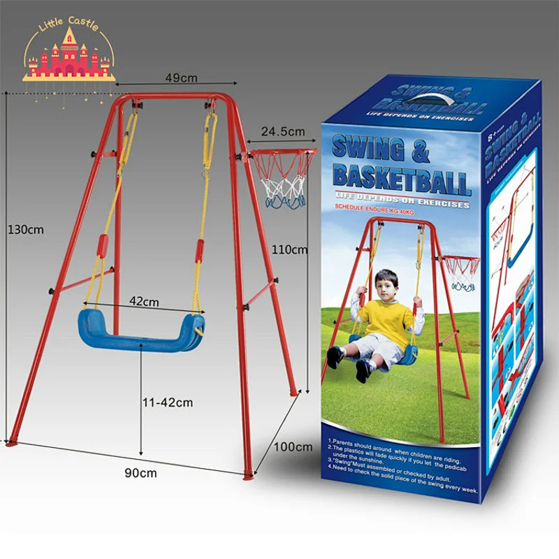 2 In 1 Outdoor Playground Sports Game Kids Swing Toy With Basketball Hoop SL01F399