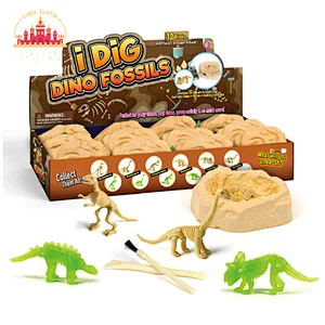 Mini 12Pcs Dinosaur Bone Digging Kit Kids Archaeological Excavation Game SL17A073