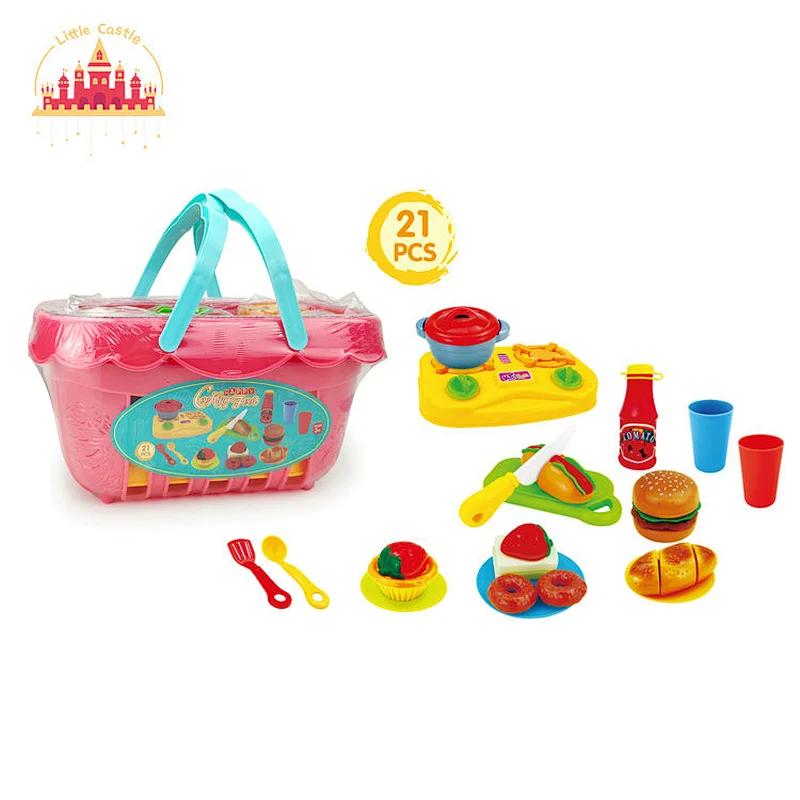 Wholesale Kids Cooking Game 22 Pcs Plastic Cutting Vegetable Toy SL10B024