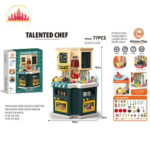 Popular Kids Pretend Play 77 Pcs Plastic Cooking Table With Spray Function SL10C370