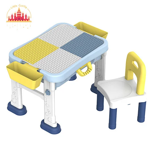 Kids Multifunctional Study Table Plastic Building Block Table With Chair SL13A505