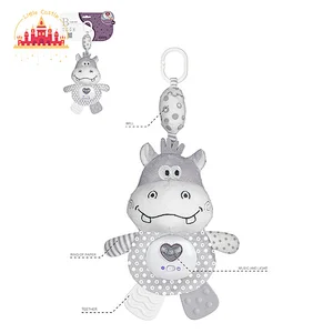 Customize Baby Hippo Pendant Plush Hanging Soothing Toy With Sound Light SL21E097