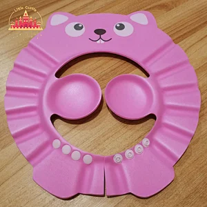 Hot Sale Bathing Protecton Soft Adjustable Cute Cartoon Shower Hat For Baby SL18A002