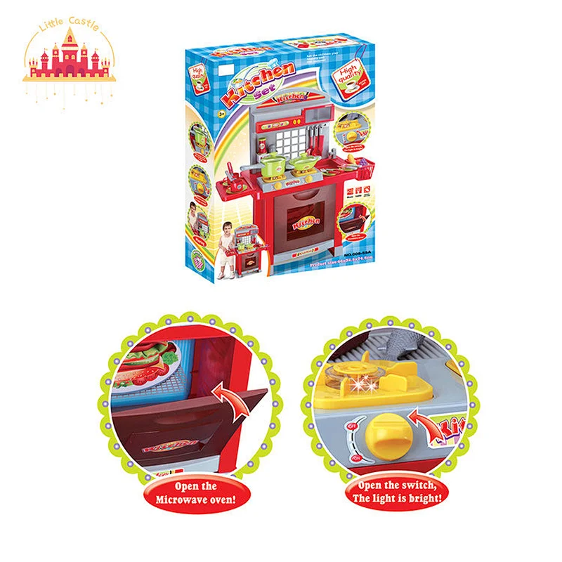 Popular Kids Pretend Play Simulation Plastic Kitchen Toy With Light Music SL10C372