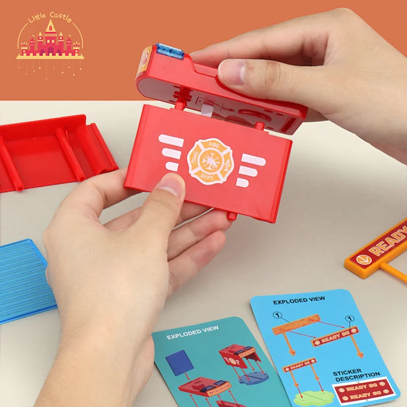 Hot Selling Kids DIY Plastic Fire Truck Track Maze Toy With Light Sound SL04B024