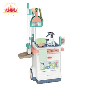 Popular Housekeeping Pretend Play Plastic Cleaning Trolley Set Toys For Kids SL10D843