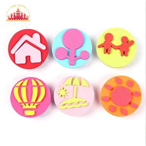 New Design DIY Toy Colorful 6 Pcs Cute Pattern EVA Stamp Set For Kids SL18A016