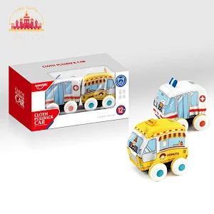 Funny Kids Vehicle Game 6 Pcs Soft Cloth Pull Back Car Toys With Storage Bag SL04A484