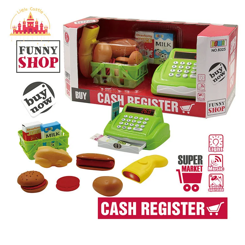 Supermaket Shopping Pretend Play Plastic Cash Register Set Toy For Kids SL10D497