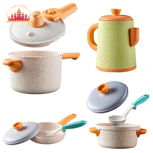 New Design Degradable Wheat Straw 14 Pcs Kitchen Toy Tableware Set For Kids SL10D780