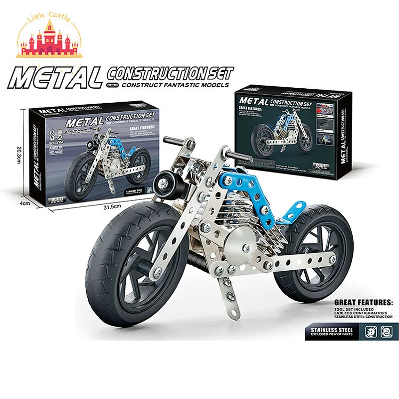 2023 New DIY 3D Metal Motorcycle Model 140 Pcs Building Block Toy For Kids SL03E056