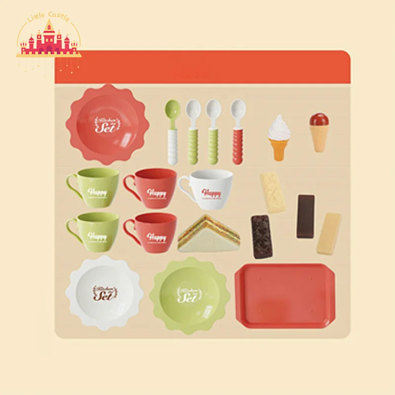 Customize Pretend Play Kitchen Accessories Plastic Tea Set Toys For Kids SL10D382