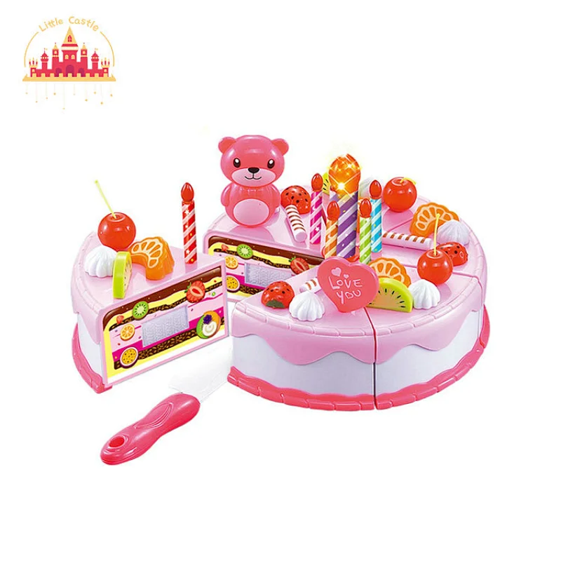 Creative Pretend Play Simulation Plastic Cutting Brithday Cake Set Toy For Kids SL10D761