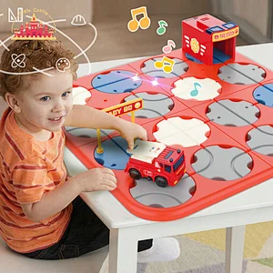 Hot Selling Kids DIY Plastic Fire Truck Track Maze Toy With Light Sound SL04B024