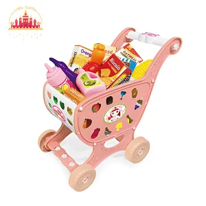 Supermarket Educational Play House Plastic Shopping Cart Play Set For Kids SL10D859