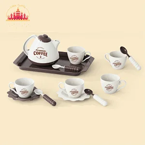 2023 New Play House Coffee Cup Dish Pot Kit Plastic Tea Set Toys For Kids SL10D379