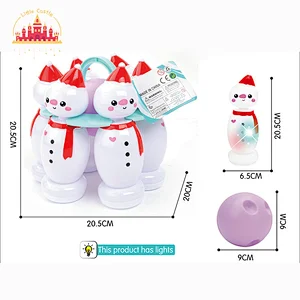 Kids Indoor Sports Game Snowman Shape Plastic Bowling Set Toy With Light SL01F198