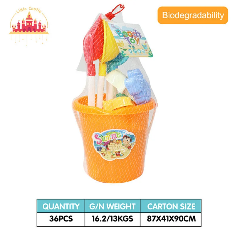 Wholesale Summer Outdoor Sand Game 10 Pcs Beach Bucket Set For Kids SL19A019