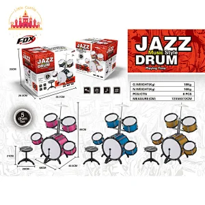 New Design Kids Musical Instrument Toy Plastic 5 Pieces Jazz Drum Set SL07A040
