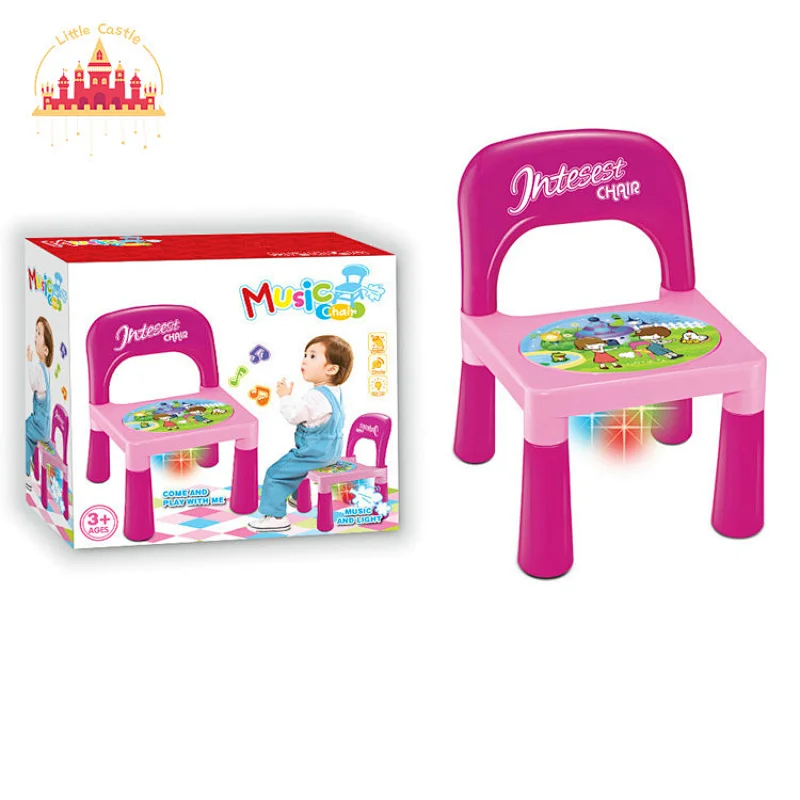New Cartoon Furniture Plastic Kids Study Table Chair Set With Light Music SL08B002