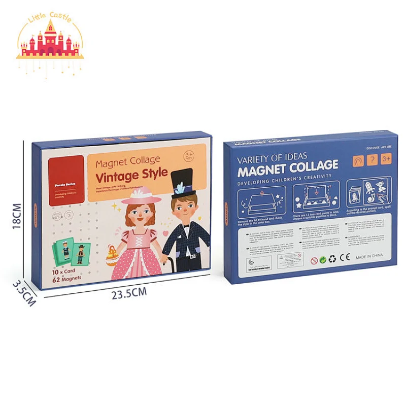 New Design Dress Up Game Educational 62 Pcs Magnetic Puzzle Book For Kids SL14D004