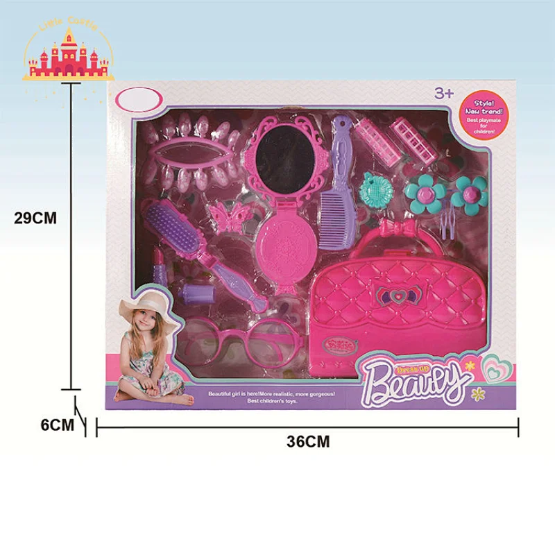 Fahion Pink Kids Dress Up Toys Play House Plastic Beauty Play Set With Doll SL10A212