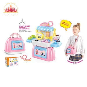 3 In 1 Kids Trolley Case Cooking Play Set Plastic Kitchen Toy With Light SL10G496