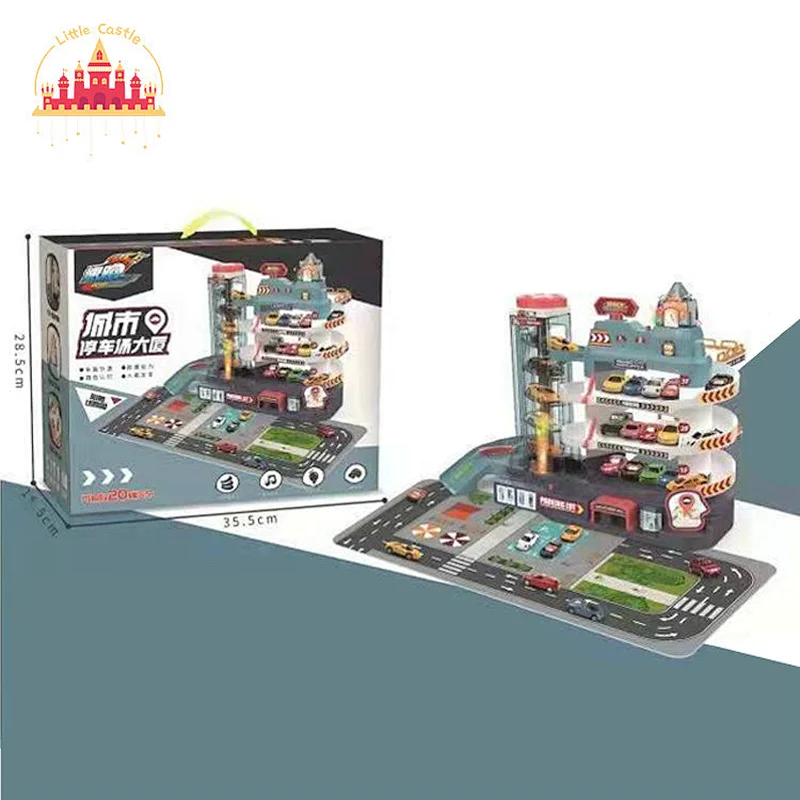 New Design Kids Multi-layer Garage Track Plastic Paking Lot Toy With Light SL04B030