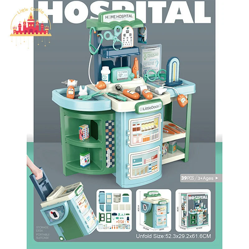 2 In 1 Doctor Set Toys Educational Play House Plastic Medical Table For Kids SL10G288