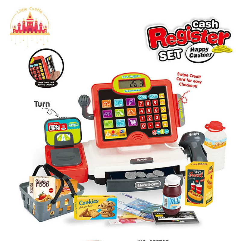 Wholesale Supermaeket Pretend Play Plastic Cash Register Toy Set For Kids SL10E054
