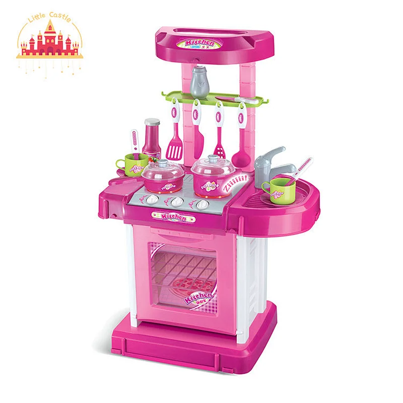 Popular Kids Pretend Play Simulation Plastic Kitchen Toy With Light Music SL10C372