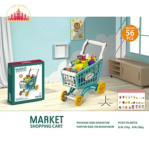 Supermarket Pretend Play 56 Pcs Plastic Shopping Cart Set Toys For Kids SL10E017