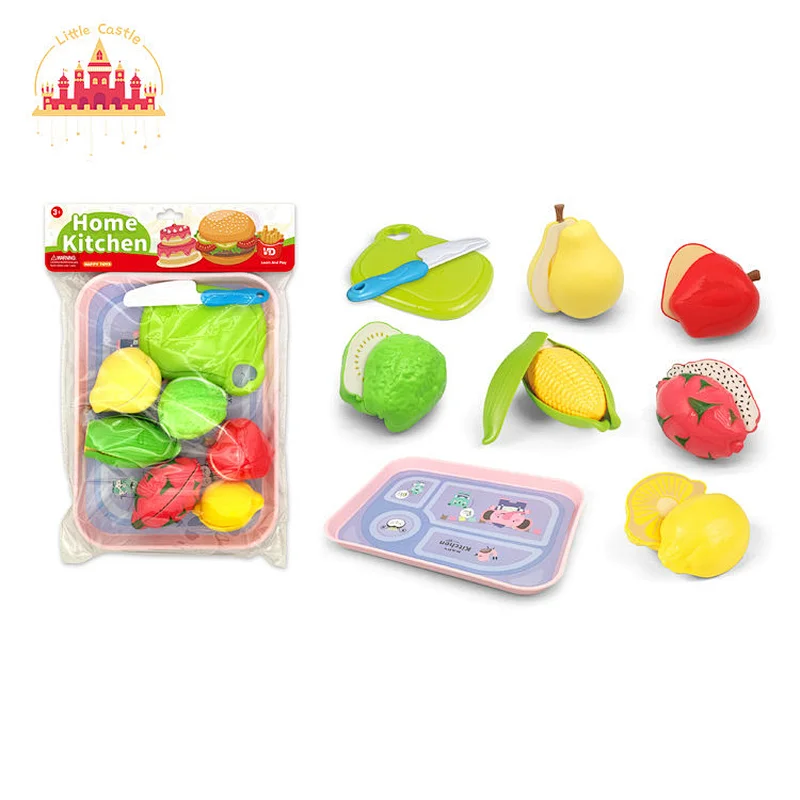 7Pcs Kids Kitchen Pretend Play Play Food Set Plastic Cutting Vegetable Toy SL10B081