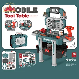 New Kids Pretend Play DIY 72 Pcs Plastic Tool Table With Electric Drill Toy SL03D003