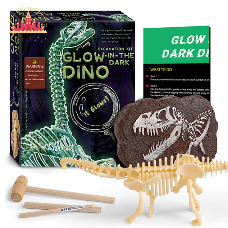 Handmade Tyrannosaurus Rex Luminous Dinosaur Fossil Kids Excavation Toy SL17A099