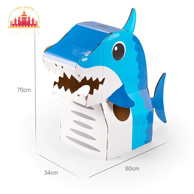 Customize Educational 3D Dolphin Puzzle Wearable DIY Cardboard Toy For Kids SL20A001